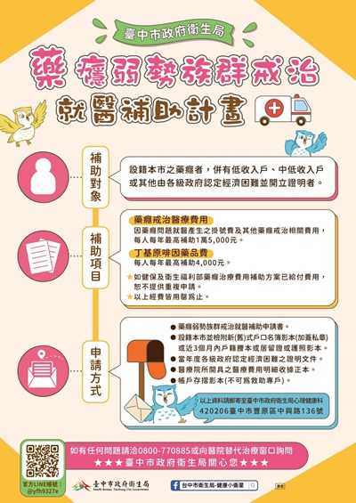 藥癮弱勢補助一次性告知單